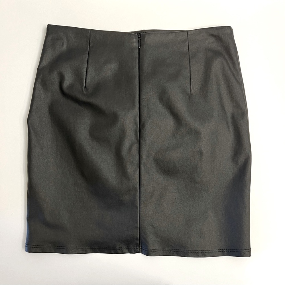 AKIRA Front Wrap Mini Skirt-Black - Picture 7 of 10